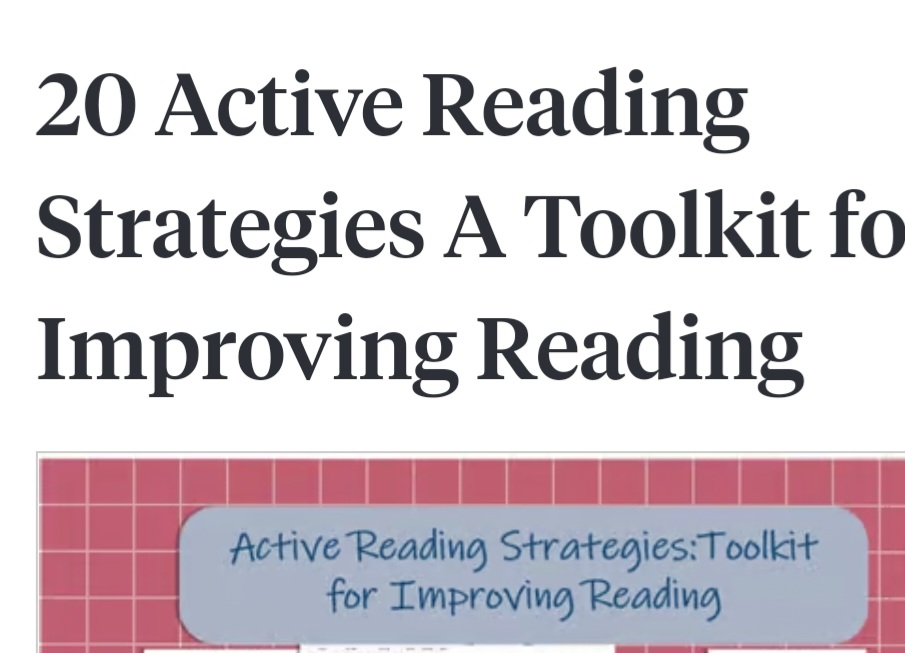 Active Reading Strategies Toolkit for Improving Reading
